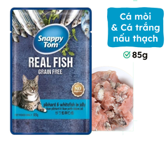 85gr - Pate Snappy Tom Real Fish Real Meat cho Mèo dạng gói