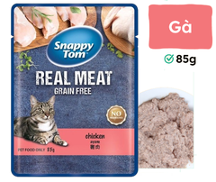 85gr - Pate Snappy Tom Real Fish Real Meat cho Mèo dạng gói
