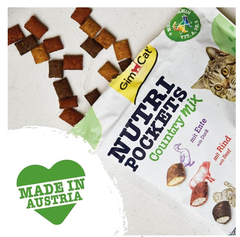 150gr -Country Mix -Nutri Pocket Gimcat - Bánh thưởng giòn có nhân vị Thịt Vịt, Bò, Gà tây