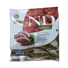 Hạt Adult CAT Quinoa Neutered -Duck, Quinoa, Brocoli, Asparagus- Hạt Farmina N&D Thịt Vịt, Diêm mạch, Súp lơ, Măng tây cho Mèo triệt sản
