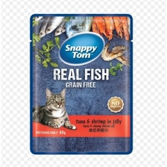 85gr - Pate Snappy Tom Real Fish Real Meat cho Mèo dạng gói