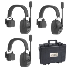 CAME-TV KUMINIK8 Duplex Digital Wireless Headset Distance up to 1500ft (450 Meters) with Hardcase - Single Ear 3 Pack