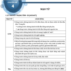 Cấp Tốc TNPT Môn Tiếng Anh