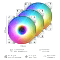 FAN CASE ID-COOLING DF-12025-ARGB TRIO SNOW (3pcs Pack)