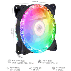 FAN CASE COOLER MASTER MASTERFAN MF120 PRISMATIC ARGB 3 IN 1