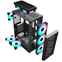 CASE MIK TN10 MID TOWER GAMING BLACK