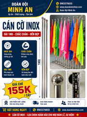🚩 CÁN CỜ INOX DÀI 1M8 – BỀN ĐẸP, SÁNG BÓNG, CHUẨN NGHI LỄ 🚩