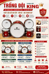TRỐNG ĐỘI GỖ KING – ÂM THANH VANG, MẪU ĐẸP, CHUẨN NGHI THỨC ĐỘI