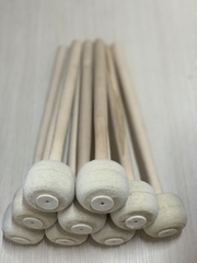 Dùi Trống Cái Cán Gỗ Lớn, Trắng - Hàng Ngoại