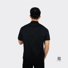 Áo Sơ Mi Nam Đi Biển Tay Ngắn Màu Đen PUNDO Cổ Bẻ Chất Nhung Tăm Cao Cấp ASMPD333