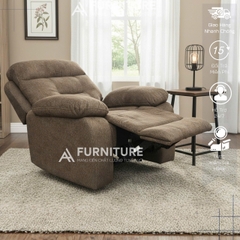 Ghế Sofa Xám Chỉnh Cơ Có Chức Năng Ngả Cao Cấp Chất Vải Nỉ Bố | SOFA ĐƠN RB | Nội Thất Anh Hoàng