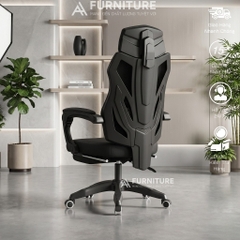 Ghế Xoay Văn Phòng, Công Thái Học, Gaming Stream Model: 302 Black , Có Tựa Đầu Êm Ái, Thiết Kế Độc Đáo | Nội Thất Anh Hoàng