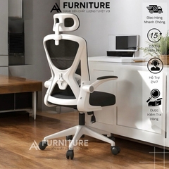 Ghế Văn Phòng Công Thái Học Cao Cấp, Bảo Vệ Cột Sống Lưng, Tựa Đầu 3D Êm Ái | 699 Đen | Nội Thất Anh Hoàng