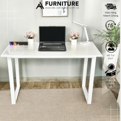 Bàn Gỗ Để Máy Tính Màu Trắng Basic Style Size 120x60 Cao 75cm - Bàn Học Tập Văn Phòng Tối Giản | Mã U02 | Nội Thất Anh Hoàng