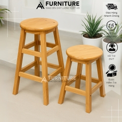 Ghế Đẩu Gỗ – Chiều Cao 60cm, Dùng Ăn, Đảo Bếp, Decor Tiện Lợi