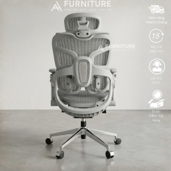 Ghế Văn Phòng Công Thái Học Cao Cấp Tanji 621 Pro Black - Tựa Lưng 2D, Mâm Trượt, Lưng Nâng Hạ, Tay 6D, Ngả Lưng, Gác Chân