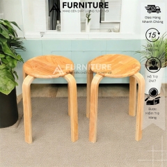 Ghế Đẩu Gỗ Số Bảy – Xếp Chồng Gọn, Dùng Ăn Uống, Học Tập, Quán Xá