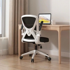 Ghế Xoay Làm Việc Văn Phòng Lưng Lưới Xoay Tròn 360 Độ Cao Cấp, Tay Ghế Tùy Chỉnh | 698 White | Nội Thất Anh Hoàng