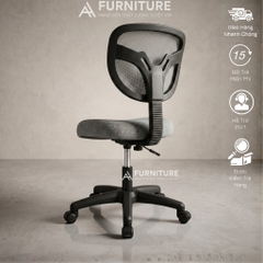 Ghế Văn Phòng ETC Grey Chân Xoay Không Tay Vịn Lưng Lưới Cao Cấp Thoáng Khí – Thoải Mái Tối Đa, Hiệu Suất Vượt Trội | ETC