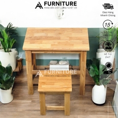 Bàn Ghế Gỗ Nhỏ Gọn Cho 2 Người – Dùng Ăn, Học Bài, Căn Hộ Mini