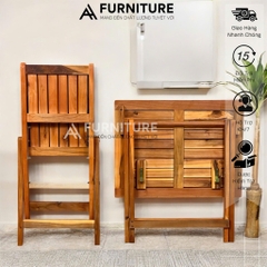 Bàn Ghế Gỗ Tràm Xếp Gọn – Tiện Lợi, Gọn Nhẹ, Dùng Cafe, Cơm, Picnic