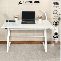 Bàn Máy Tính Gaming Màu Trắng Gỗ MDF Melamine Size 120x60 Cao 75cm Khung Sắt Sơn Tĩnh Điện – Bàn Làm Việc Chơi Game | Mã Z02 | Nội Thất Anh Hoàng