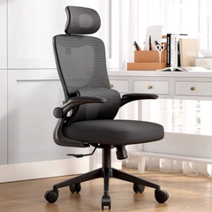 Ghế Công Thái Học 418 Xám – Tựa Đầu, 2 Lưng Đệm Lưới Đỡ Cột Sống, Tay Ghế Điều Chỉnh | Nội Thất Anh Hoàng