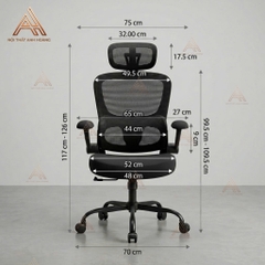 Ghế Xoay Văn Phòng Công Thái Học N30 Black Form Rộng Châu Âu, Thiết Kế Tùy Chỉnh Các Bộ Phận Hỗ Trợ Tư Thế Ngồi Chuẩn