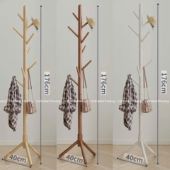 Cây Treo Quần Áo Gỗ Tự Nhiên Finlandia | Đế Kiềng Cao 175cm | Kiểu Dáng Hàn Quốc Sang Trọng | Nội Thất Anh Hoàng
