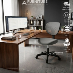 Ghế Văn Phòng ETC Grey Chân Xoay Không Tay Vịn Lưng Lưới Cao Cấp Thoáng Khí – Thoải Mái Tối Đa, Hiệu Suất Vượt Trội | ETC