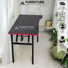 Bàn Máy Tính Gaming Có Thể Xếp Gọn Mặt Màu Đen Viền Đen Đã Lắp Sẵn Tiện Lợi | XEP02 GAME | Nội Thất Anh Hoàng