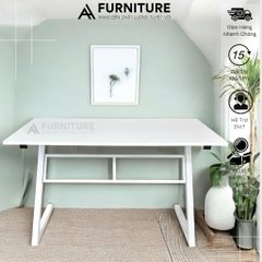 Bàn Máy Tính Gaming Màu Trắng Gỗ MDF Melamine Size 120x60 Cao 75cm Khung Sắt Sơn Tĩnh Điện – Bàn Làm Việc Chơi Game | Mã Z02 | Nội Thất Anh Hoàng
