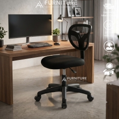 Ghế Văn Phòng ETC Grey Chân Xoay Không Tay Vịn Lưng Lưới Cao Cấp Thoáng Khí – Thoải Mái Tối Đa, Hiệu Suất Vượt Trội | ETC