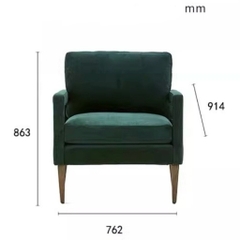 Ghế Sofa Đơn AA Furni Luxe – Chân Gỗ, Đệm Dày Êm Ái | SOFA88 | Nội Thất Anh Hoàng
