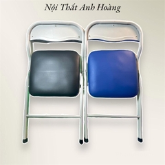 Ghế Văn Phòng Chân Xếp Gấp Gọn Khung Sắt, Bọc Da - Ghế Học Tập/ Làm Việc | Nội Thất Anh Hoàng