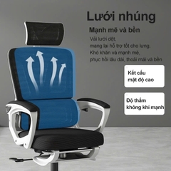 Ghế Xoay Văn Phòng 2 In 1 Màu Xám, Ghế Công Thái Học, Ghế Game Tựa Đầu 3d, Lưng Ghế Có Thể Ngả 145° | 006 | Nội Thất Anh Hoàng