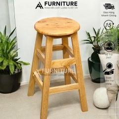 Ghế Đẩu Gỗ – Chiều Cao 60cm, Dùng Ăn, Đảo Bếp, Decor Tiện Lợi