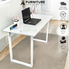 Bàn Gỗ Để Máy Tính Màu Trắng Basic Style Size 120x60 Cao 75cm - Bàn Học Tập Văn Phòng Tối Giản | Mã U02 | Nội Thất Anh Hoàng