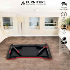 1 Bộ Bàn Ghế Máy Tính Gaming Splus Màu Đen Gấp Gọn Tiện Lợi KB02 + Tatami Xám | Nội Thất Anh Hoàng