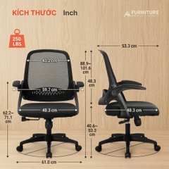 Ghế Xoay Văn Phòng Lưng Lưới NEC Beige - Ghế Làm Việc Văn Phòng Cao Cấp, Tay Nâng Linh Hoạt | Nội Thất Anh Hoàng