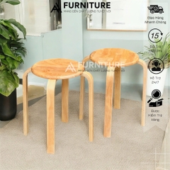 Ghế Đẩu Gỗ Số Bảy – Xếp Chồng Gọn, Dùng Ăn Uống, Học Tập, Quán Xá