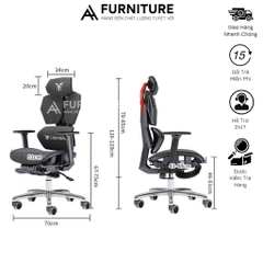 Ghế Xoay Gaming Công Thái Học Thiết Kế Độc Đáo – Có Chế Độ Trượt Mâm Ngồi, Ngả Thư Giãn | AH88 | Nội Thất Anh Hoàng