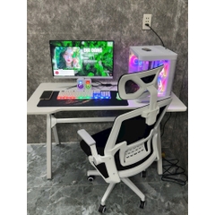 Bàn Làm Việc Gaming Màu Trắng Size Lớn 120x60cm Chữ Y Chân Sắt Sơn Tĩnh Điện - Chuẩn Bị Hàng Trong 24h | ZG02 | Nội Thất Anh Hoàng
