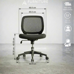 Ghế Văn Phòng Chân Xoay ADLEY - Ghế Xoay Phong Cách Tối Giản Không Tay Ghế | Nội Thất Anh Hoàng