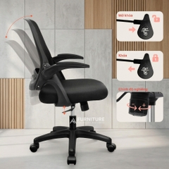 Ghế Xoay Văn Phòng Lưng Lưới NEO - Ghế Làm Việc Văn Phòng Cao Cấp, Tay Nâng Linh Hoạt | Nội Thất Anh Hoàng