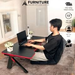 1 Bộ Bàn Ghế Máy Tính Gaming Splus Màu Đen Gấp Gọn Tiện Lợi KB02 + Tatami Xám | Nội Thất Anh Hoàng