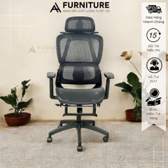 Ghế Xoay Công Thái Học – Ghế Ngồi Học Tập & Làm Việc Siêu Tiện Ích | Mã 919 Black | Nội Thất Anh Hoàng