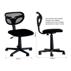 Ghế Văn Phòng ETC Grey Chân Xoay Không Tay Vịn Lưng Lưới Cao Cấp Thoáng Khí – Thoải Mái Tối Đa, Hiệu Suất Vượt Trội | ETC