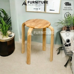 Ghế Đẩu Gỗ Số Bảy – Xếp Chồng Gọn, Dùng Ăn Uống, Học Tập, Quán Xá