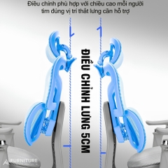 Ghế Văn Phòng Công Thái Học Cao Cấp Tanji 621 Pro Black - Tựa Lưng 2D, Mâm Trượt, Lưng Nâng Hạ, Tay 6D, Ngả Lưng, Gác Chân